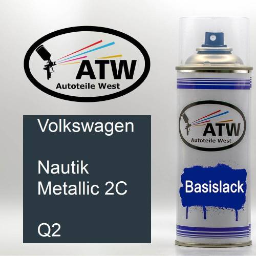 Volkswagen, Nautik Metallic 2C, Q2: 400ml Sprühdose, von ATW Autoteile West.